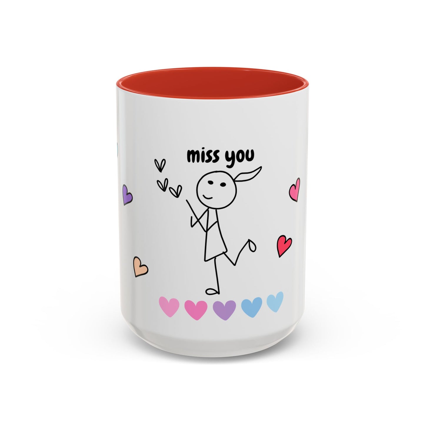 Miss You Accent Coffee Mug - Heartwarming Gift for Friends, Loved Ones, Birthdays, Valentine's Day, Coffee Lovers