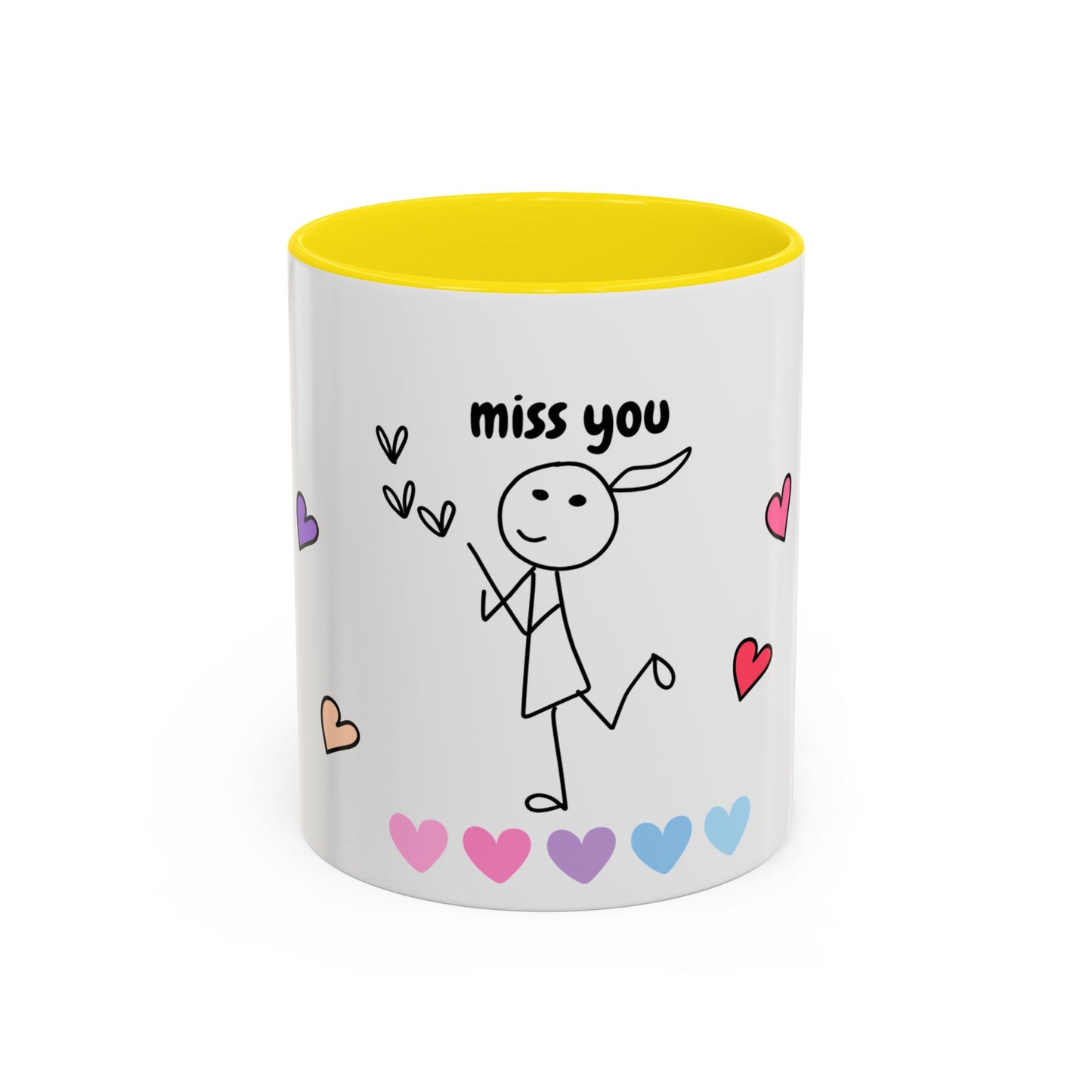 Miss You Accent Coffee Mug - Heartwarming Gift for Friends, Loved Ones, Birthdays, Valentine's Day, Coffee Lovers