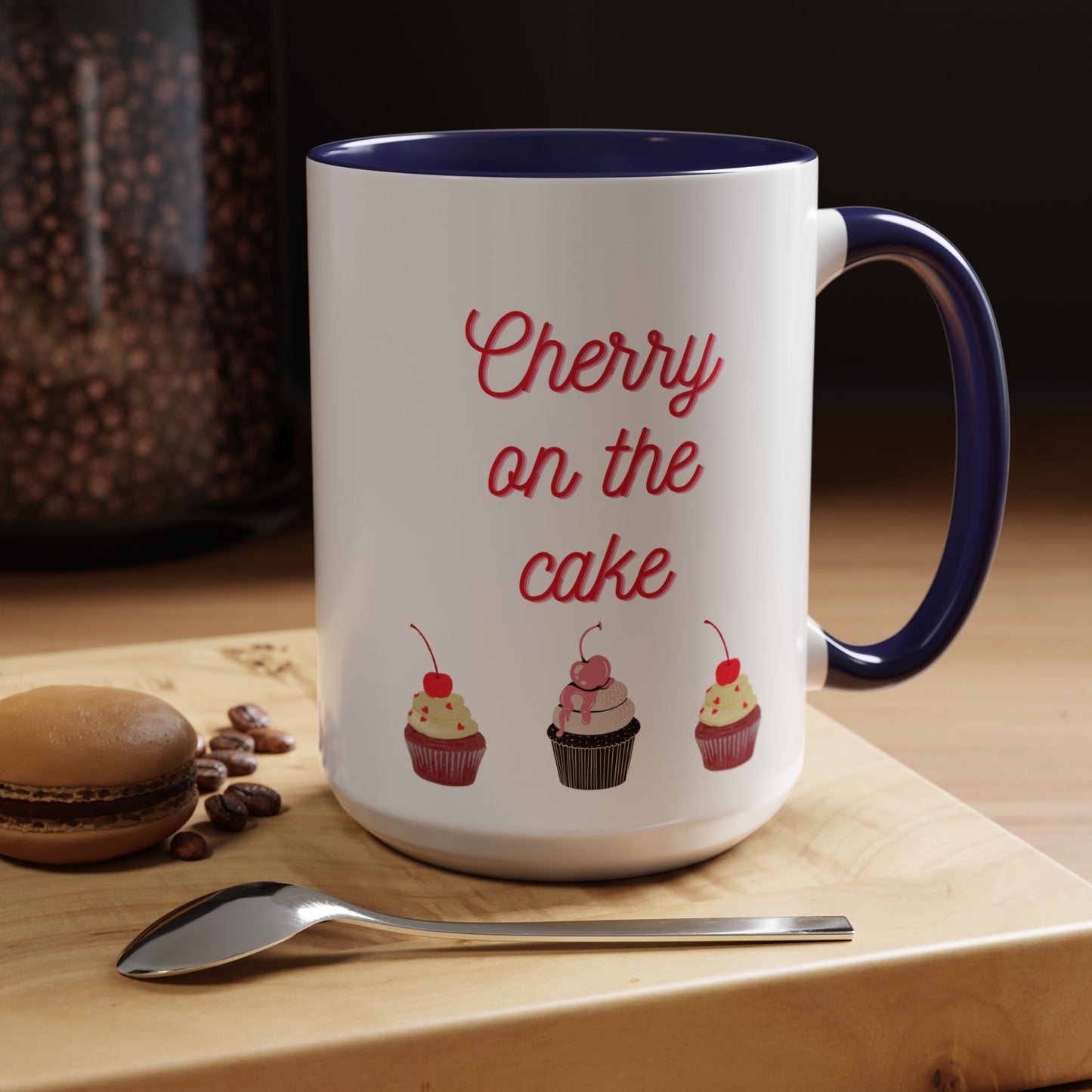 Cute Cupcake Themed Coffee Mug, Sweet Gift for Birthdays, Party Favor, Baking Lover, Kitchen Decor, Cherry on the Cake