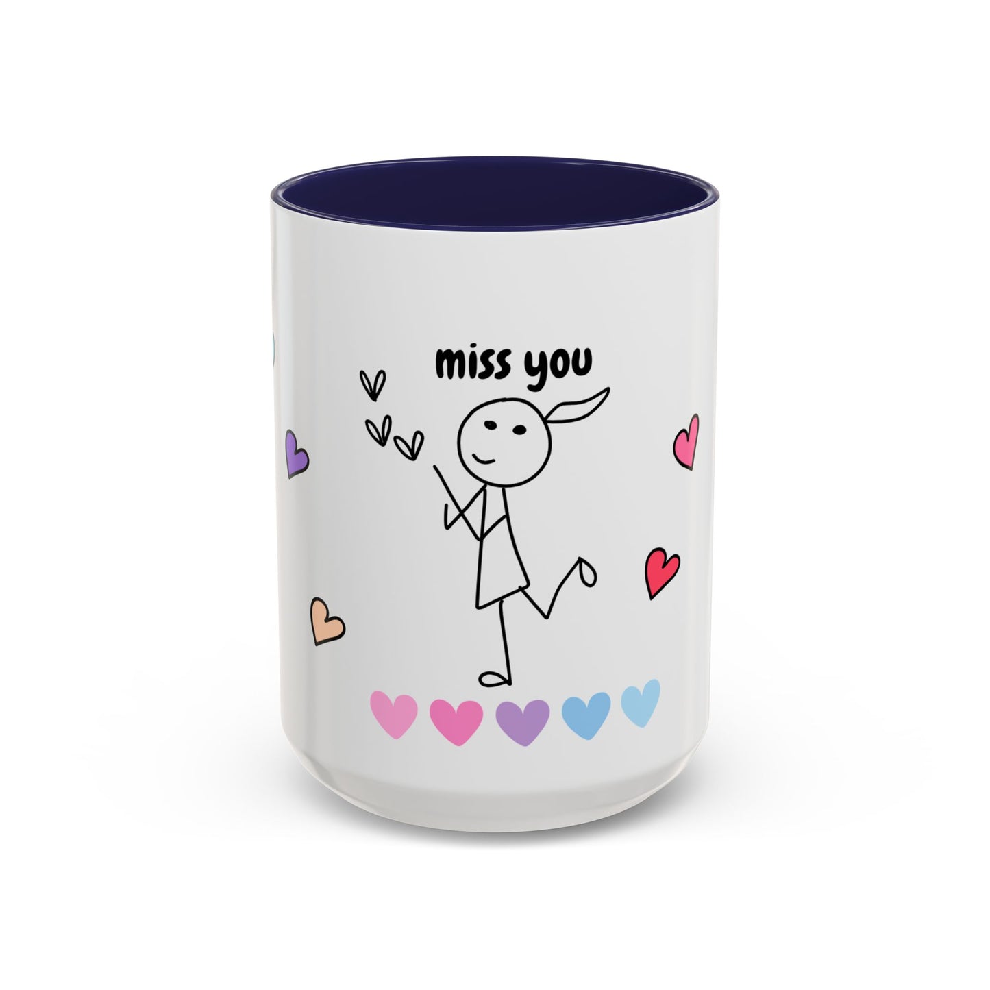 Miss You Accent Coffee Mug - Heartwarming Gift for Friends, Loved Ones, Birthdays, Valentine's Day, Coffee Lovers