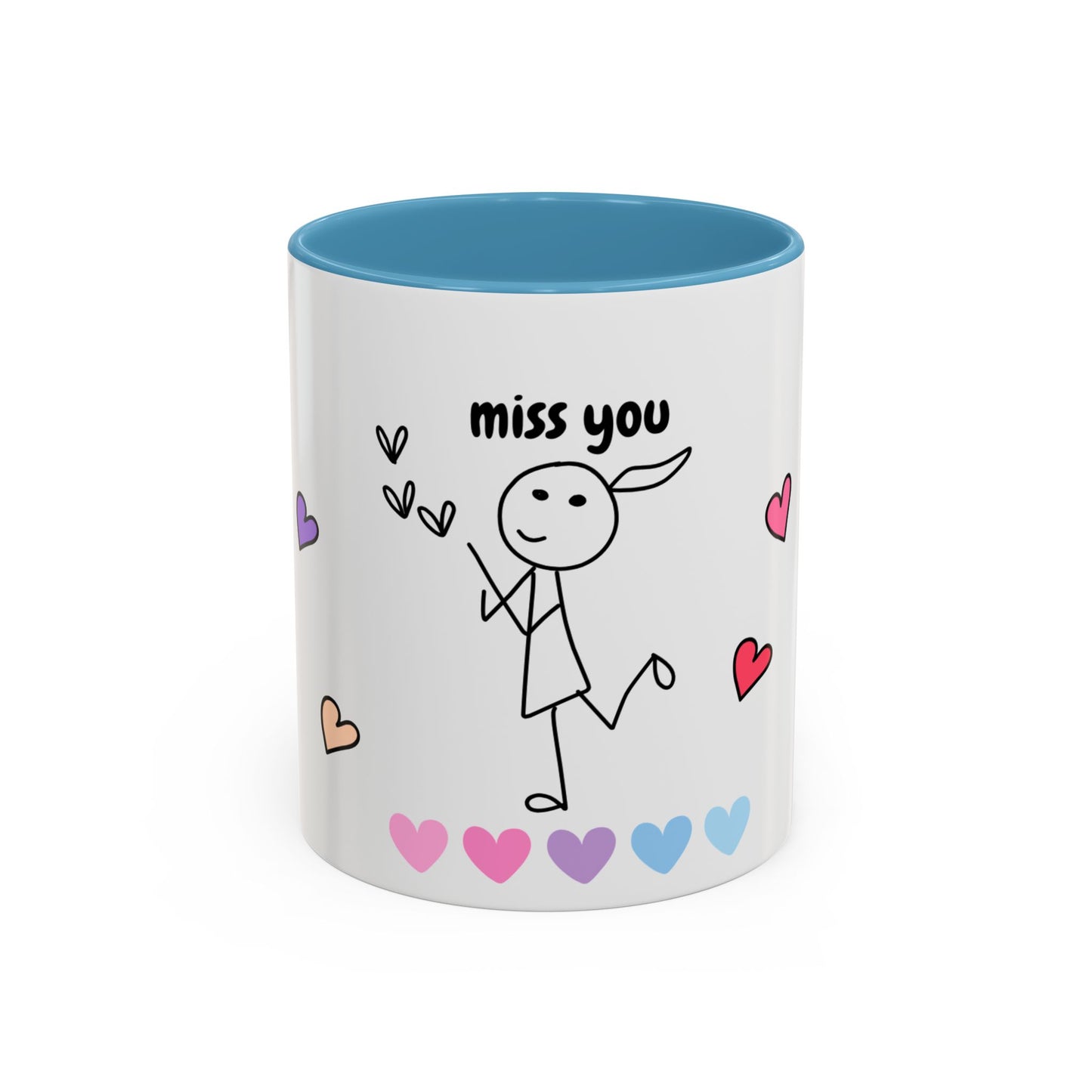 Miss You Accent Coffee Mug - Heartwarming Gift for Friends, Loved Ones, Birthdays, Valentine's Day, Coffee Lovers