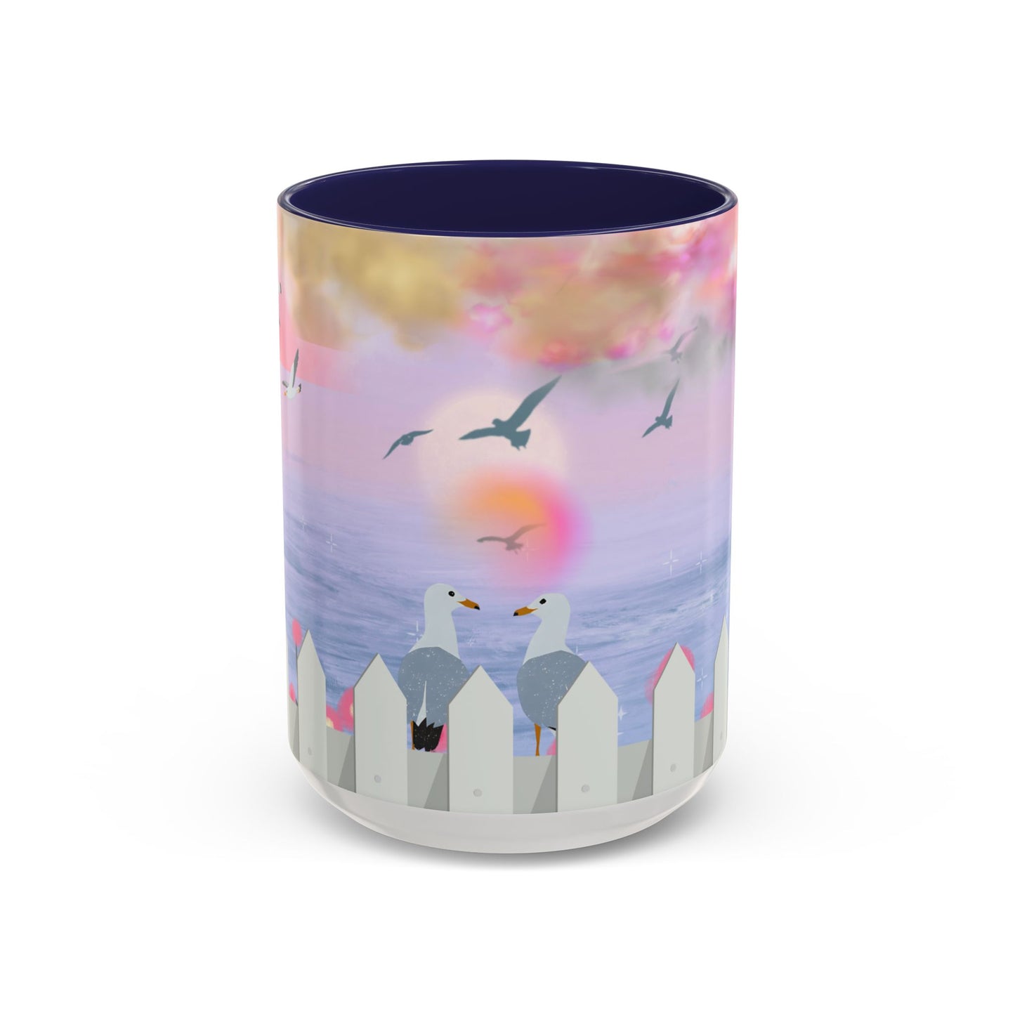 Coastal Accent Coffee Mug - Beach Vibes, Ocean Lovers, Nautical Gift, Seagull Design, Serene Decor