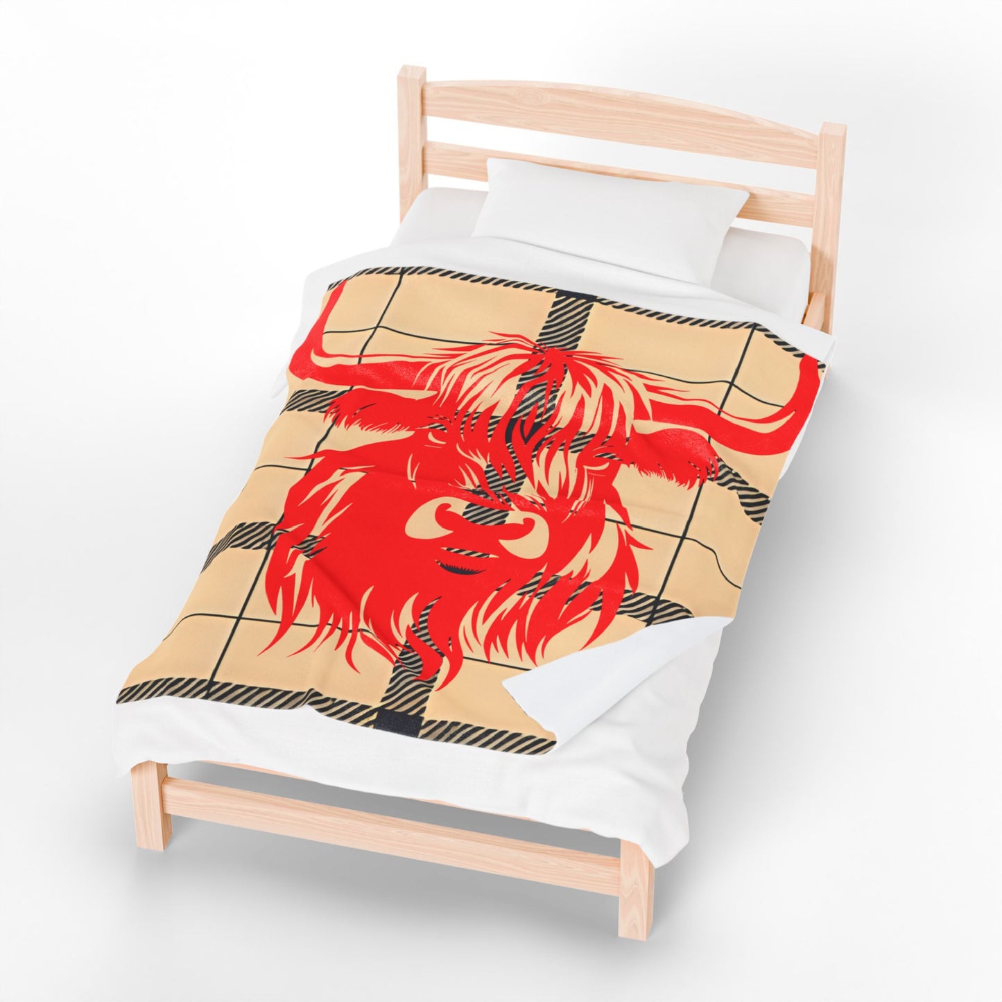 Highland Cow Plush Blanket, Cozy Home Decor, Farmhouse Throw, Gift for Cow Lovers, Warm Blanket for All Seasons