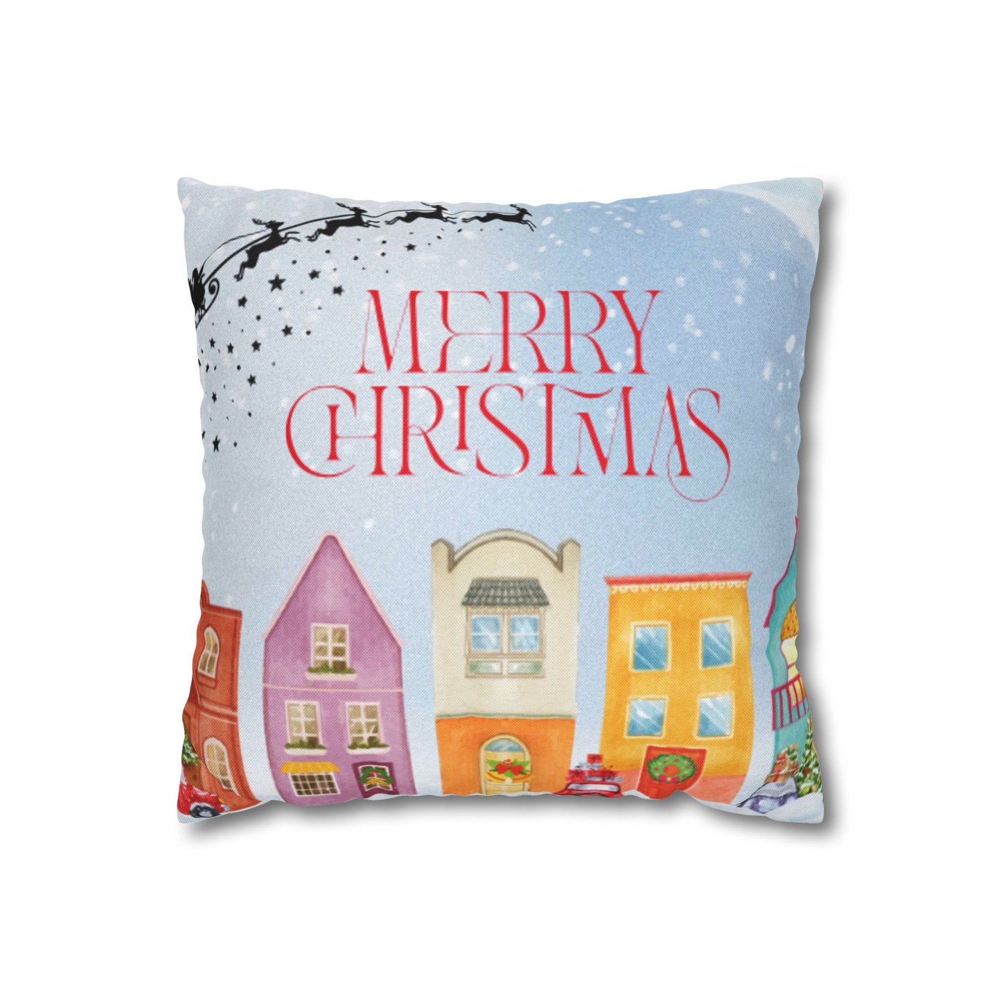 Christmas Decorative Pillowcase with Merry Christmas Design, Holiday Home Decor, Seasonal Cushion Cover, Gift for Her, Festive Accent