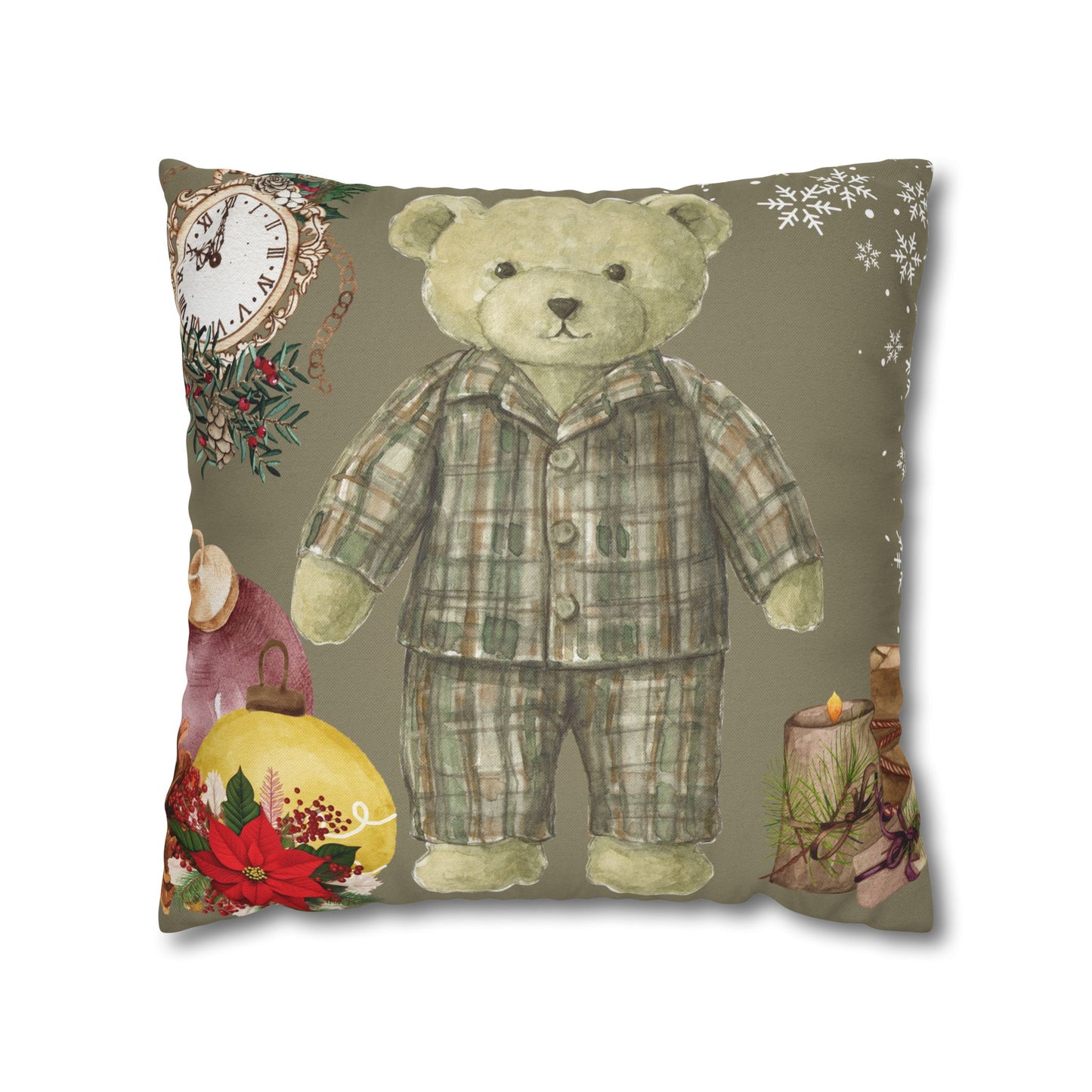 Cozy Holiday Bear Pillowcase
